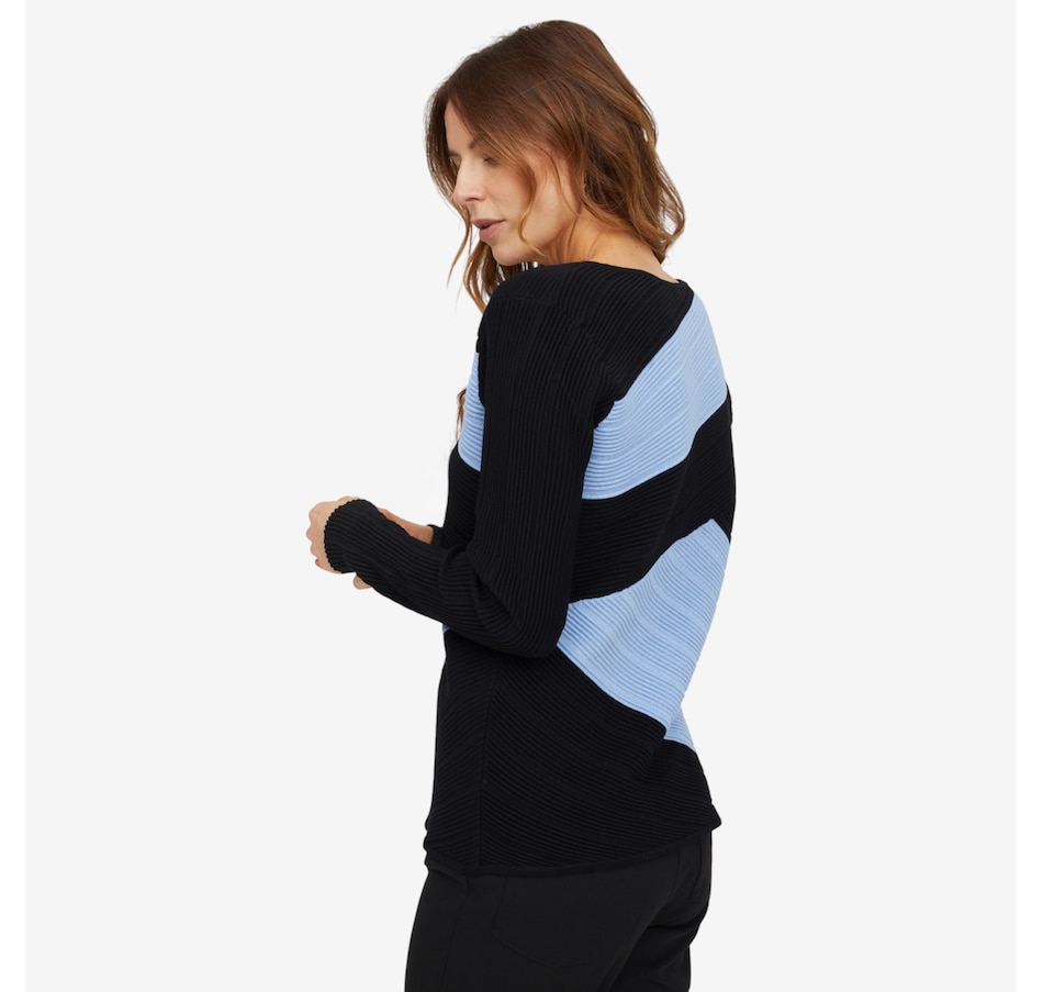 Image 104786_ALTMORE1.jpg, Product 104-786 / Price $44.99, Nina Leonard Scoop Neck Long Sleeve Colourblock Sweater from Nina Leonard on TSC.ca's Fashion department