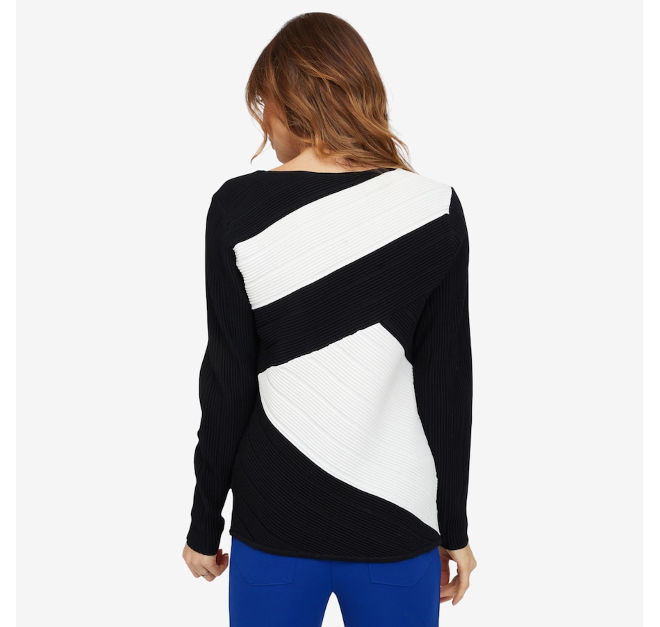 Image 104786_ALTMORE2.jpg, Product 104-786 / Price $44.99, Nina Leonard Scoop Neck Long Sleeve Colourblock Sweater from Nina Leonard on TSC.ca's Fashion department