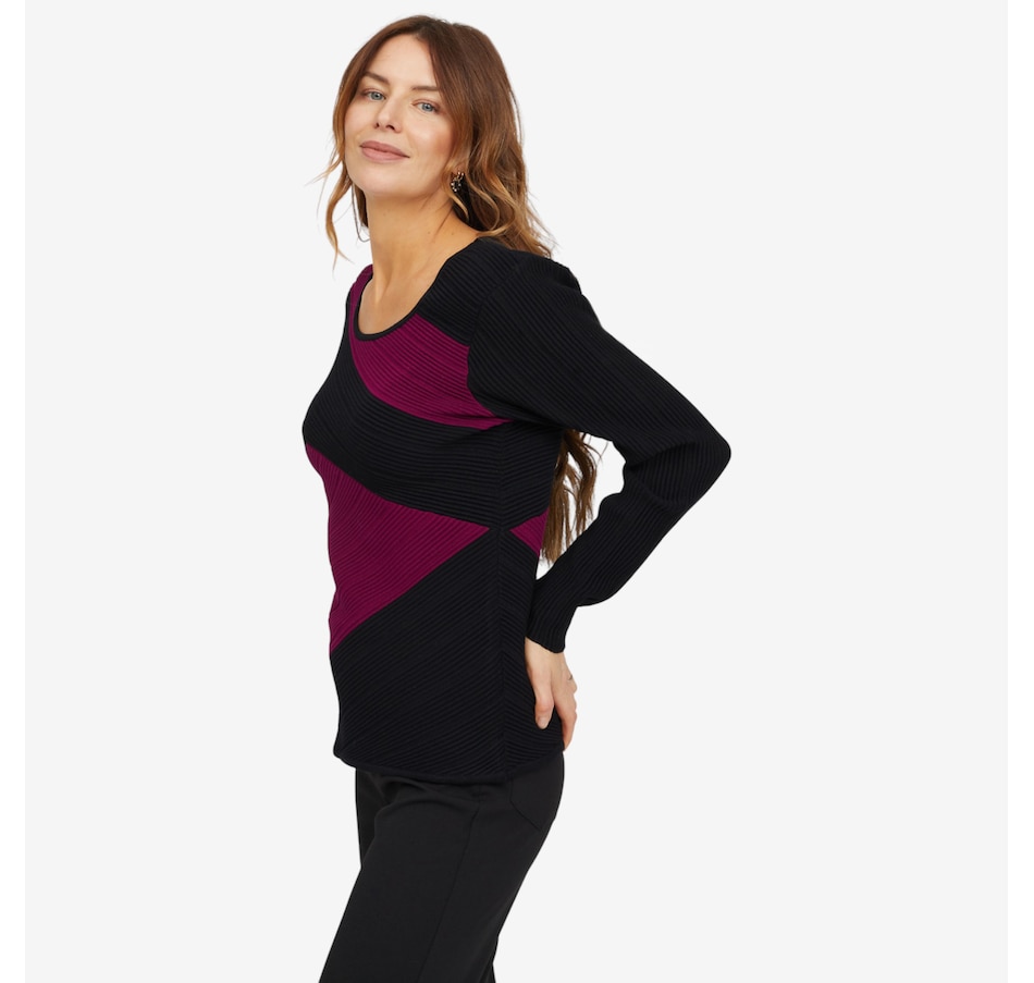 Image 104786_ALTMORE4.jpg, Product 104-786 / Price $44.99, Nina Leonard Scoop Neck Long Sleeve Colourblock Sweater from Nina Leonard on TSC.ca's Fashion department