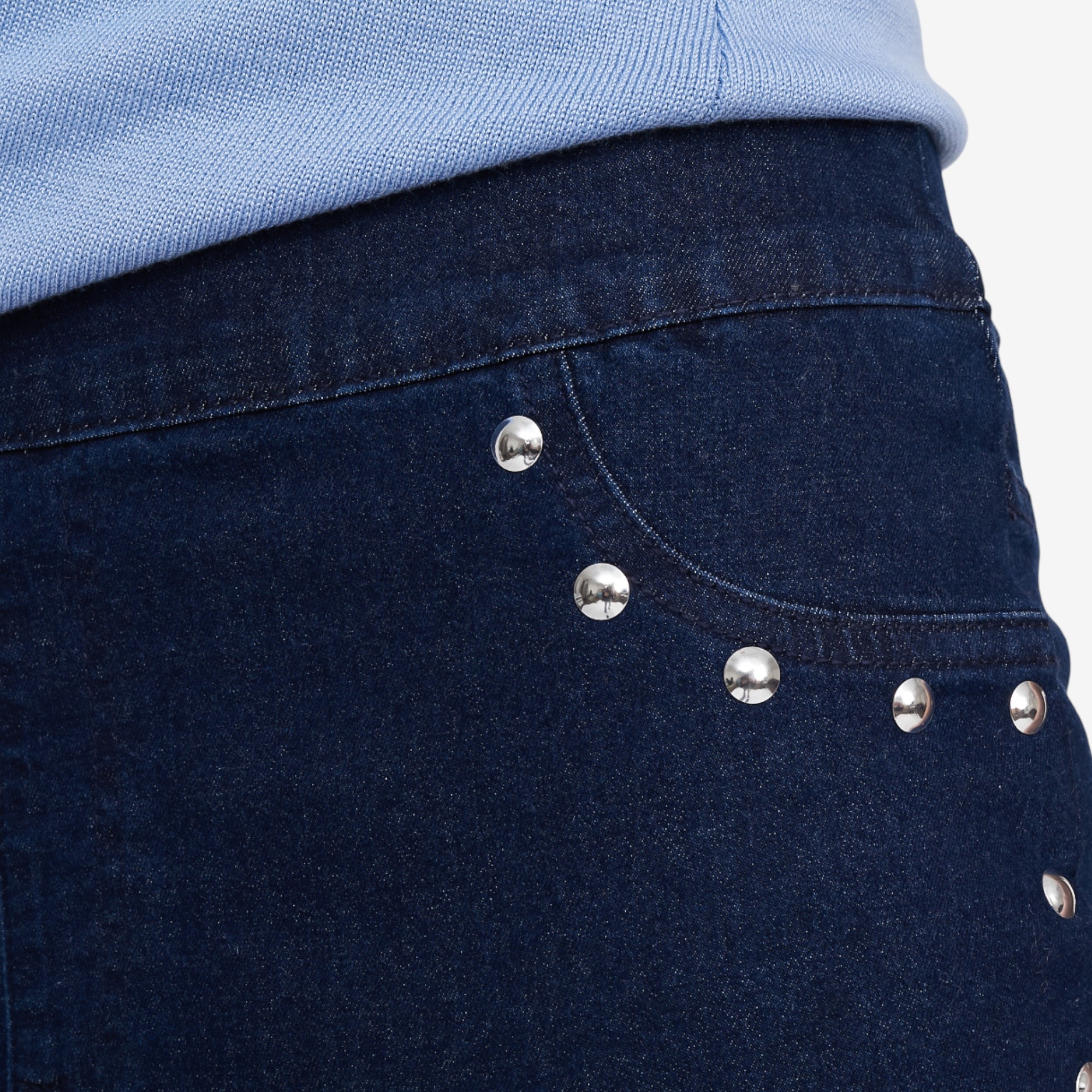 Nina Leonard Stretch Denim Pant with Stud Detailing - TSC.ca