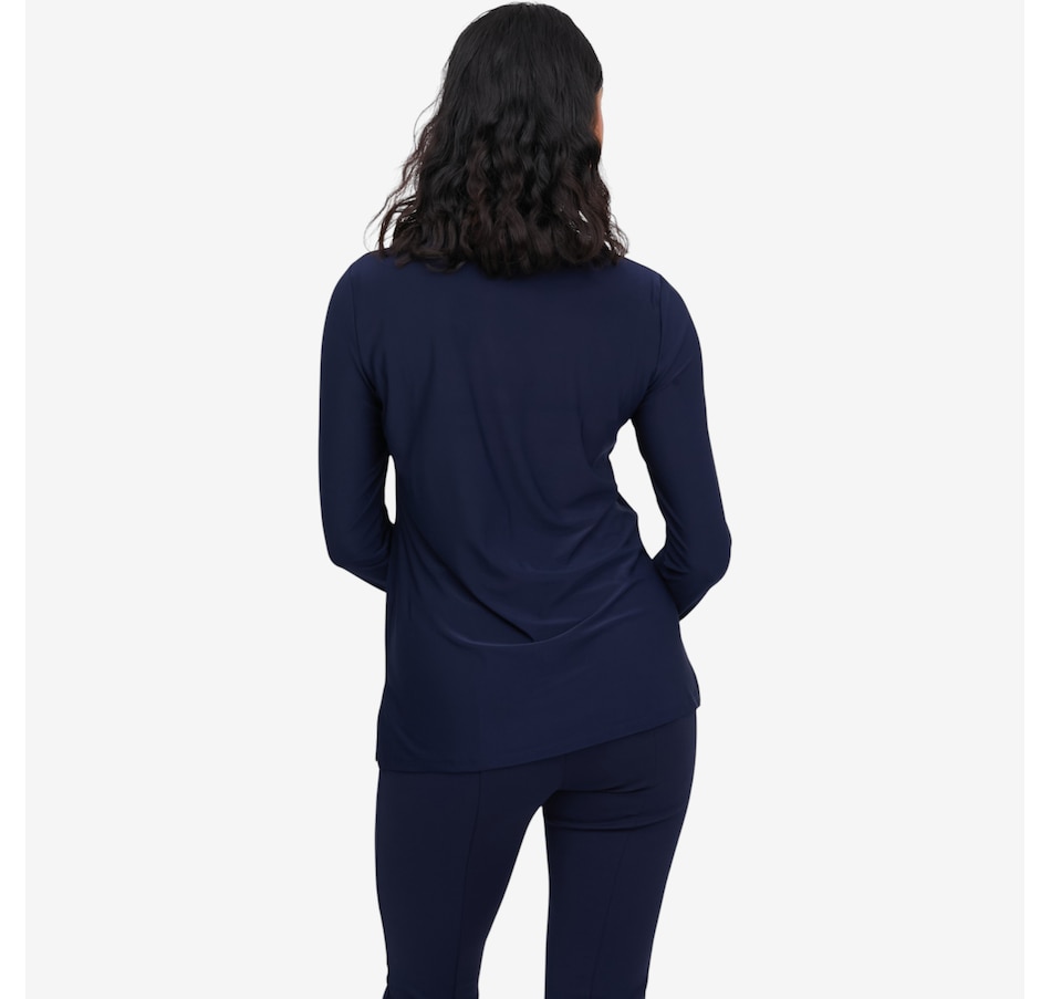 Image 104791_ALTMORE1.jpg, Product 104-791 / Price $44.99, Nina Leonard Long Sleeve Notch Top from Nina Leonard on TSC.ca's Fashion department