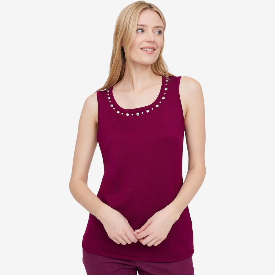 Image 104792_BY.jpg, Product 104-792 / Price $29.88, Nina Leonard Scoop Neck Sleeveless Knit Tank from Nina Leonard on TSC.ca's Fashion department