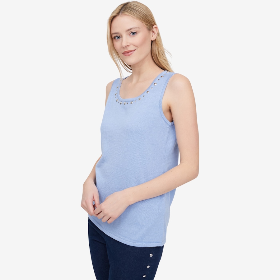 Image 104792_LTB.jpg, Product 104-792 / Price $29.88, Nina Leonard Scoop Neck Sleeveless Knit Tank from Nina Leonard on TSC.ca's Fashion department