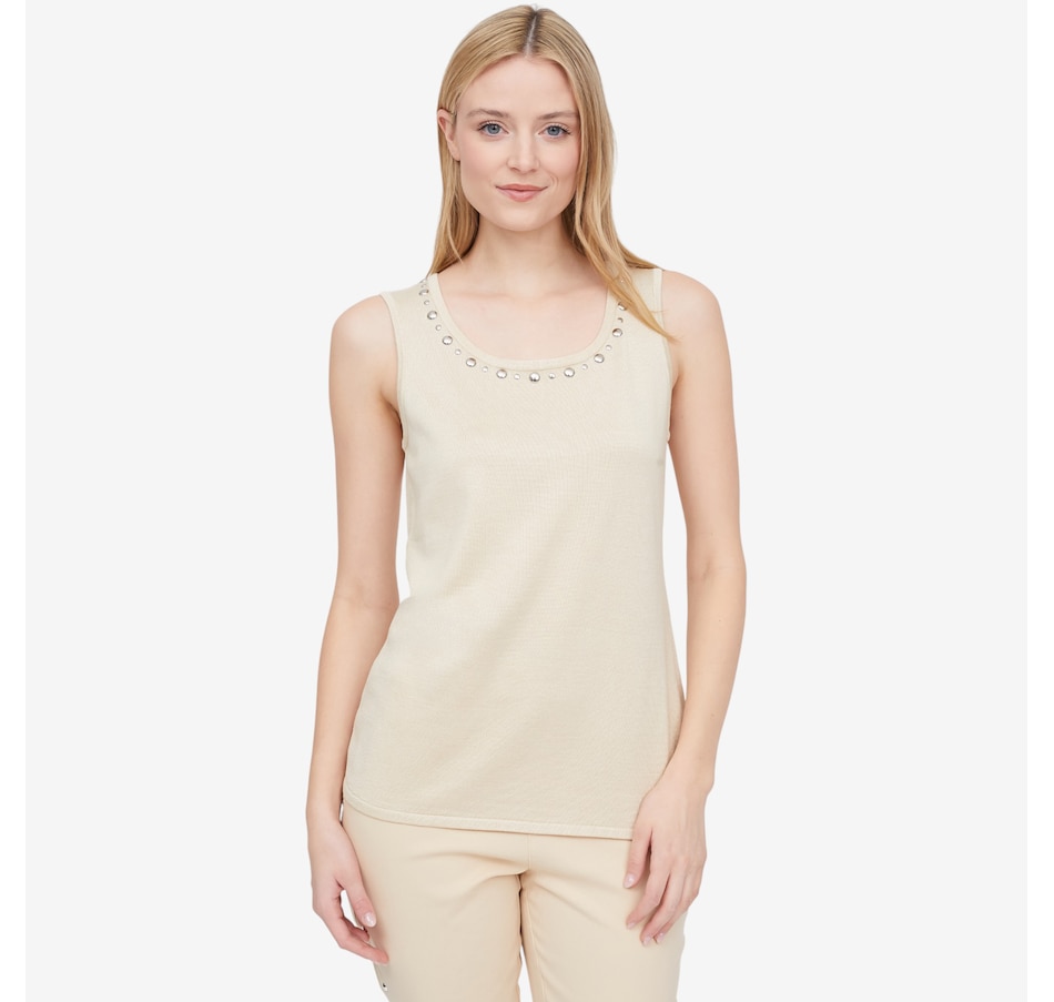Image 104792_STN.jpg, Product 104-792 / Price $39.99, Nina Leonard Scoop Neck Sleeveless Knit Tank from Nina Leonard on TSC.ca's Fashion department