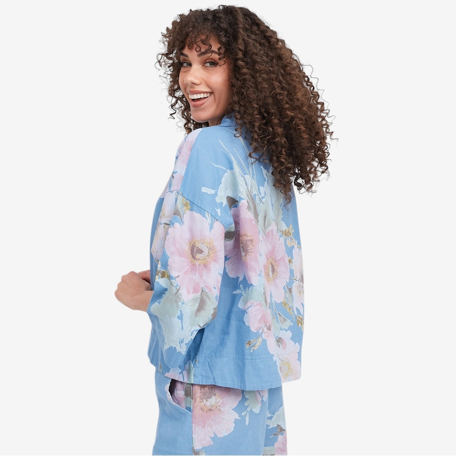 Image 104802_ALTMORE2.jpg, Product 104-802 / Price $64.88, M Made In Italy Floral V-Neck Top with Shirt Collar and 3/4 Length Sleeves from M Made in Italy on TSC.ca's Fashion department