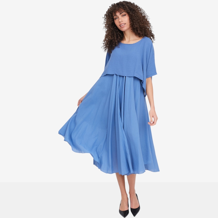 Image 104805_MAR.jpg, Product 104-805 / Price $89.88, M Made In Italy Cami Maxi Dress and Boat Neck Poncho Two-Piece Set from M Made in Italy on TSC.ca's Fashion department