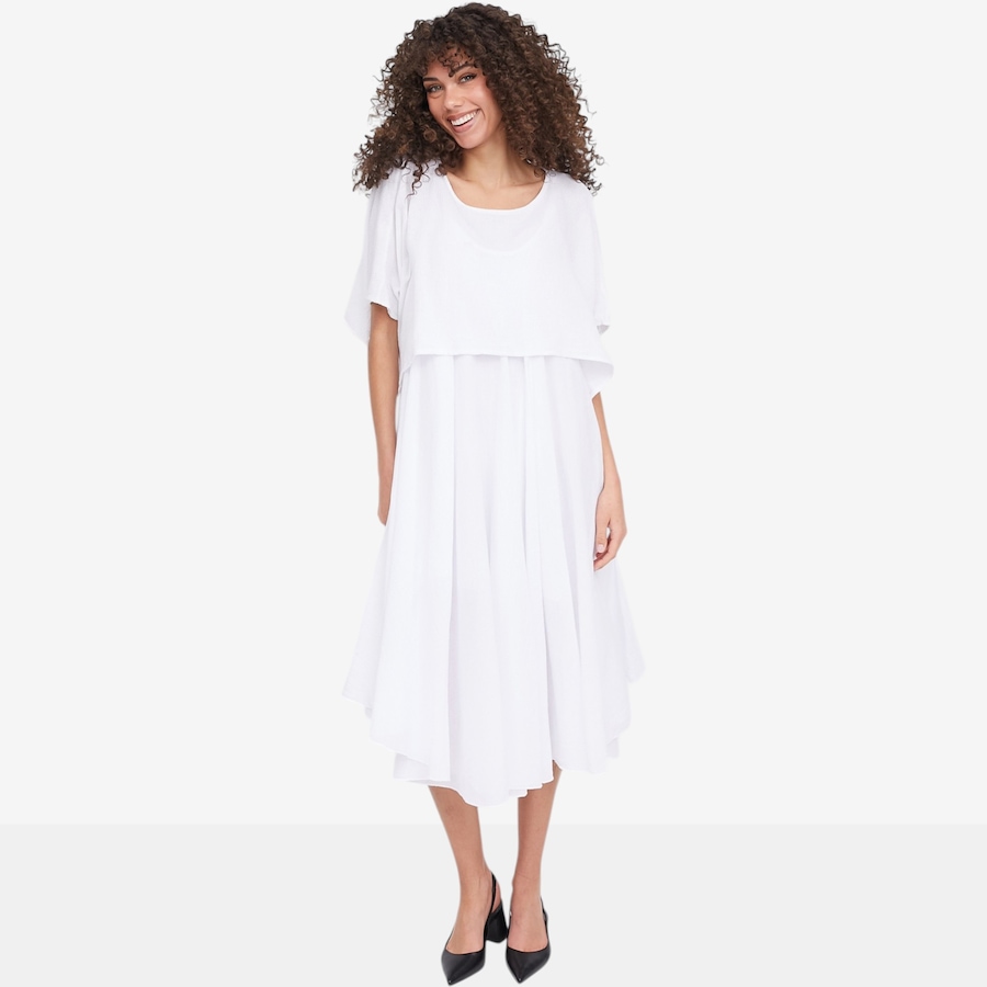 Image 104805_WHT.jpg, Product 104-805 / Price $89.88, M Made In Italy Cami Maxi Dress and Boat Neck Poncho Two-Piece Set from M Made in Italy on TSC.ca's Fashion department