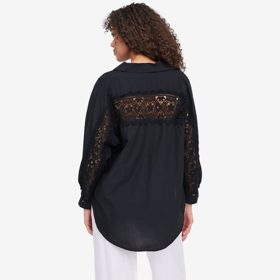 Image 104806_ALTMORE3.jpg, Product 104-806 / Price $64.88, M Made In Italy Button Down Shirt with Twisted Front Hemline and Crochet Back Detail from M Made in Italy on TSC.ca's Fashion department