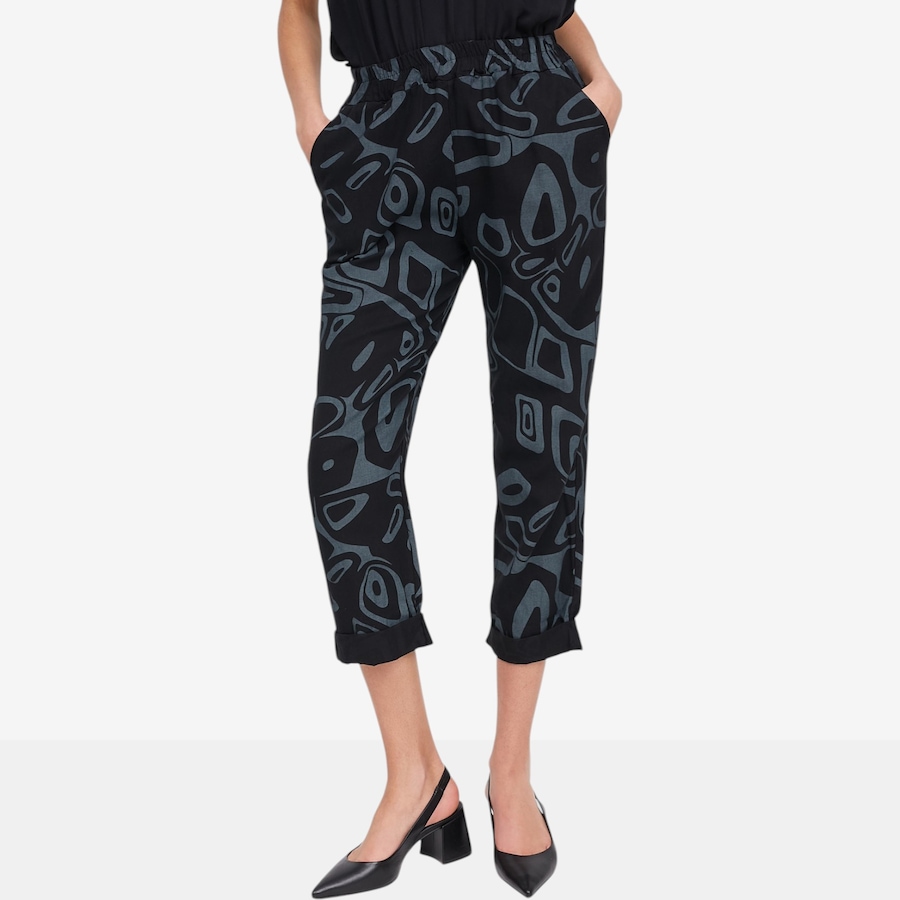 Image 104807_BLK.jpg, Product 104-807 / Price $85.00, M Made In Italy Printed Pull-On Pant with Tapered Leg and Side Seam Pockets from M Made in Italy on TSC.ca's Fashion department