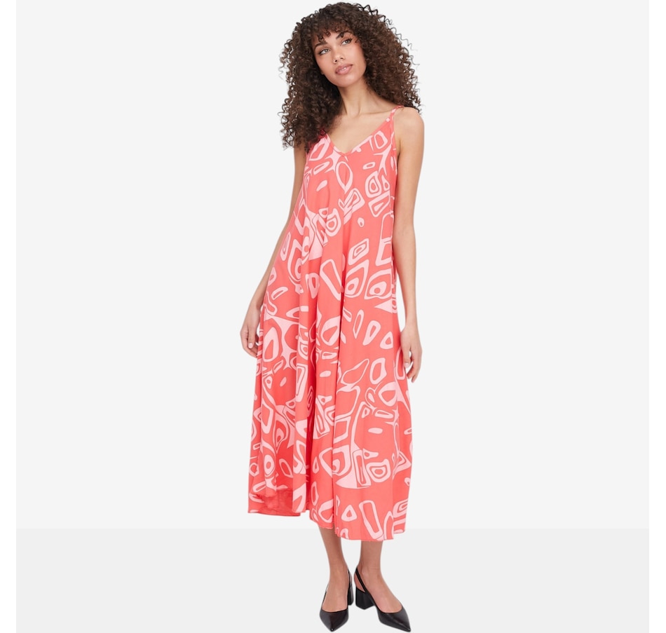 Image 104808_SSE.jpg, Product 104-808 / Price $120.00, M Made In Italy Printed Maxi Dress V-Neckline from M Made in Italy on TSC.ca's Fashion department