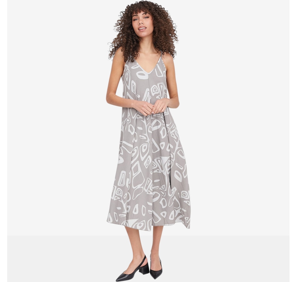 Image 104808_TRU.jpg, Product 104-808 / Price $120.00, M Made In Italy Printed Maxi Dress V-Neckline from M Made in Italy on TSC.ca's Fashion department