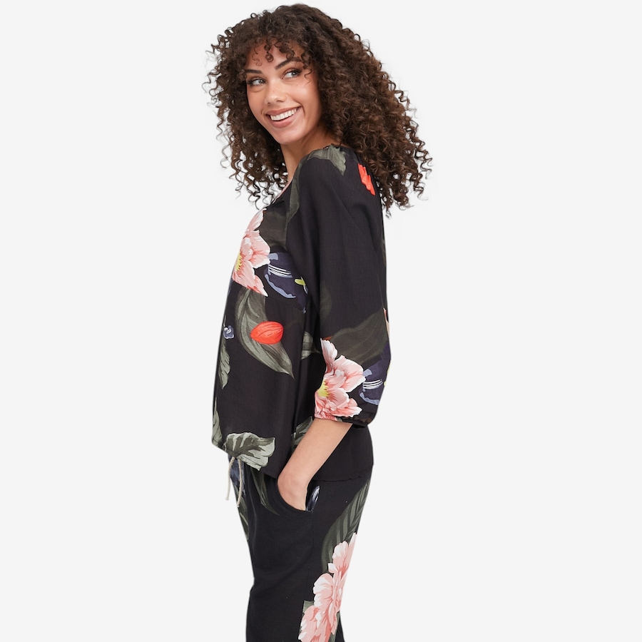 Image 104813_ALTMORE2.jpg, Product 104-813 / Price $39.88, M Made In Italy Floral Print V-Neck Top with 3/4 Length Puff Sleeves from M Made in Italy on TSC.ca's Fashion department