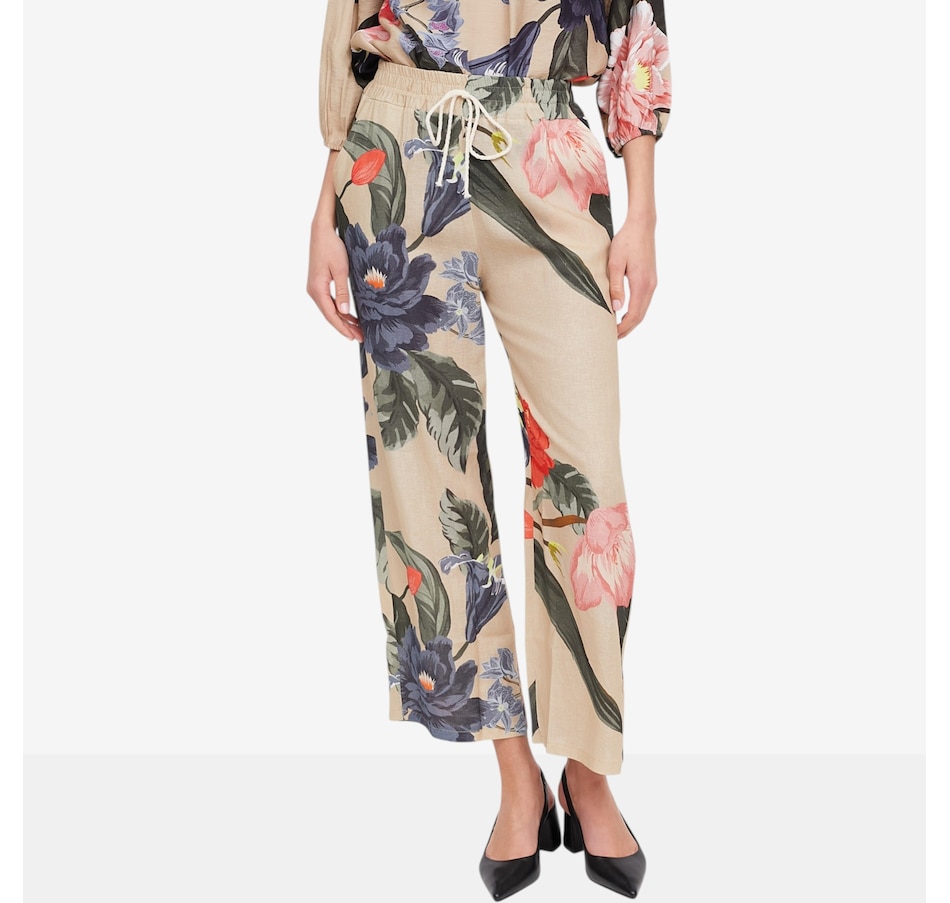 Image 104814_OATBM.jpg, Product 104-814 / Price $110.00, M Made In Italy Floral Print Pull-On Straight Leg Pant with Pockets from M Made in Italy on TSC.ca's Fashion department