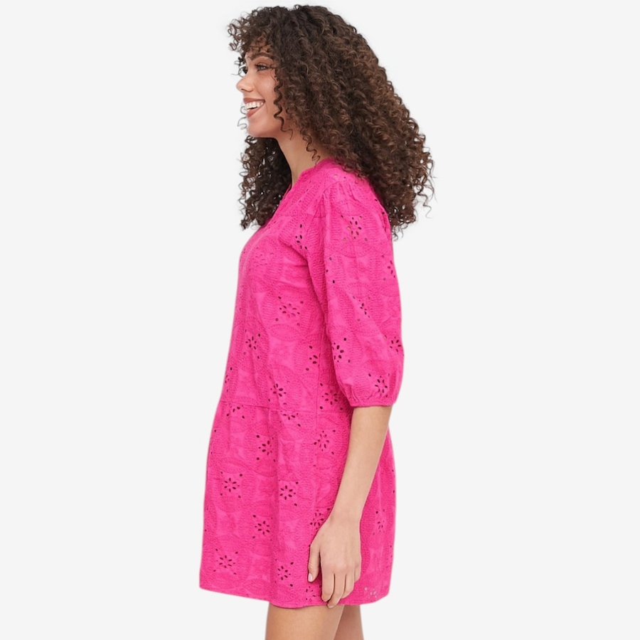 Image 104817_ALTMORE1.jpg, Product 104-817 / Price $49.88, M Made In Italy Embroidered V-Neck Dress with 3/4 Length Puff Sleeves from M Made in Italy on TSC.ca's Fashion department