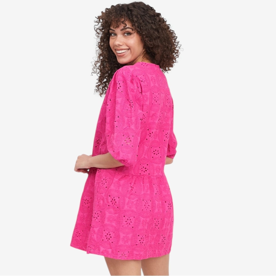 Image 104817_ALTMORE3.jpg, Product 104-817 / Price $49.88, M Made In Italy Embroidered V-Neck Dress with 3/4 Length Puff Sleeves from M Made in Italy on TSC.ca's Fashion department