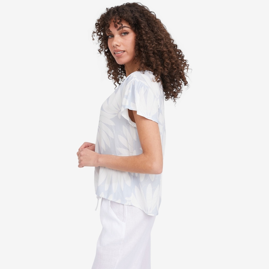 Image 104818_ALTMORE2.jpg, Product 104-818 / Price $44.88, M Made In Italy Printed V-Neck Button Down Shirt with Flutter Cap Sleeves from M Made in Italy on TSC.ca's Fashion department