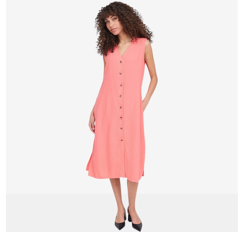 Image 104819_SSE.jpg, Product 104-819 / Price $64.88, M Made In Italy Button Down Sleeveless Dress with Pockets from M Made in Italy on TSC.ca's Fashion department