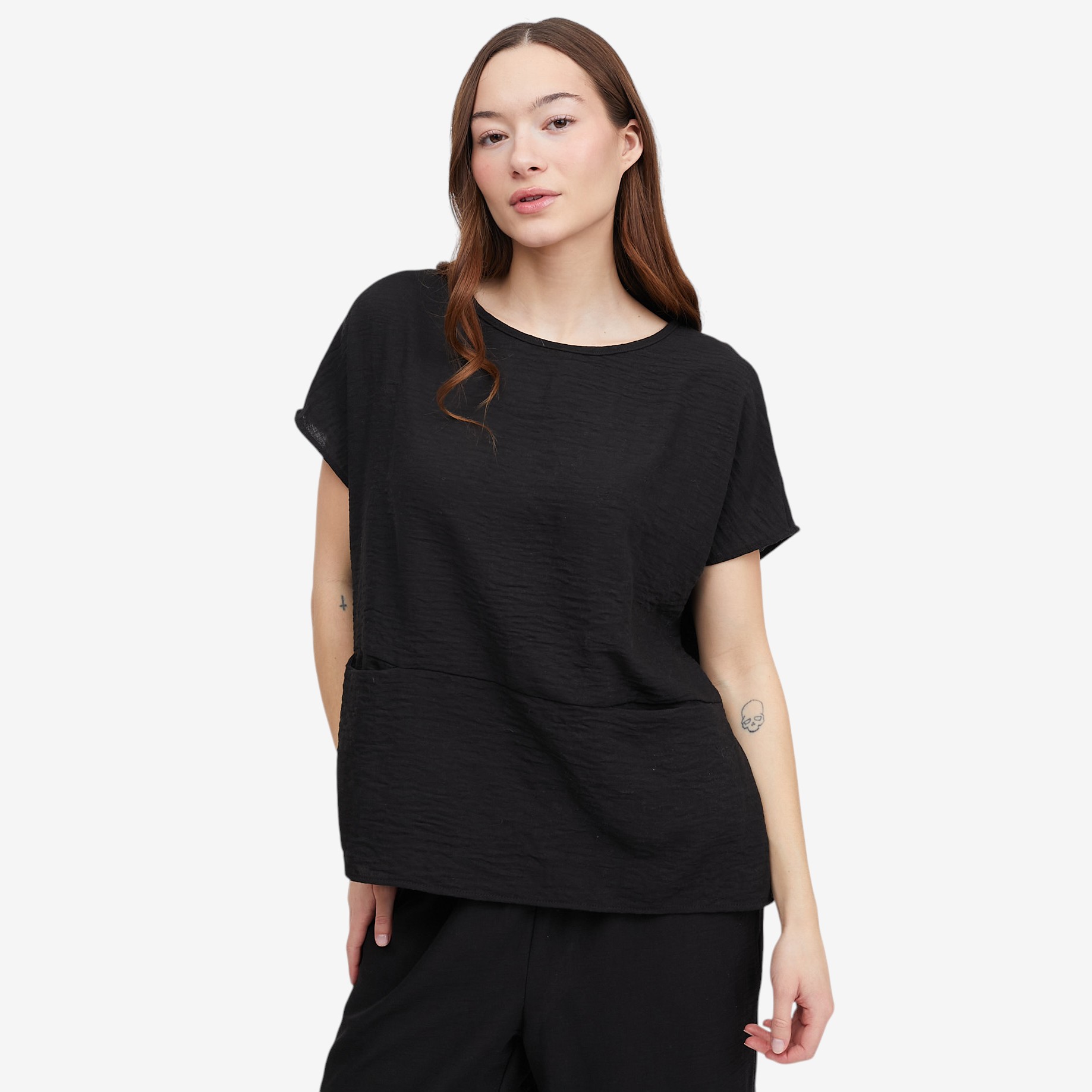 Kim & Co. Linen Feel Loose Top with Pockets - TSC.ca