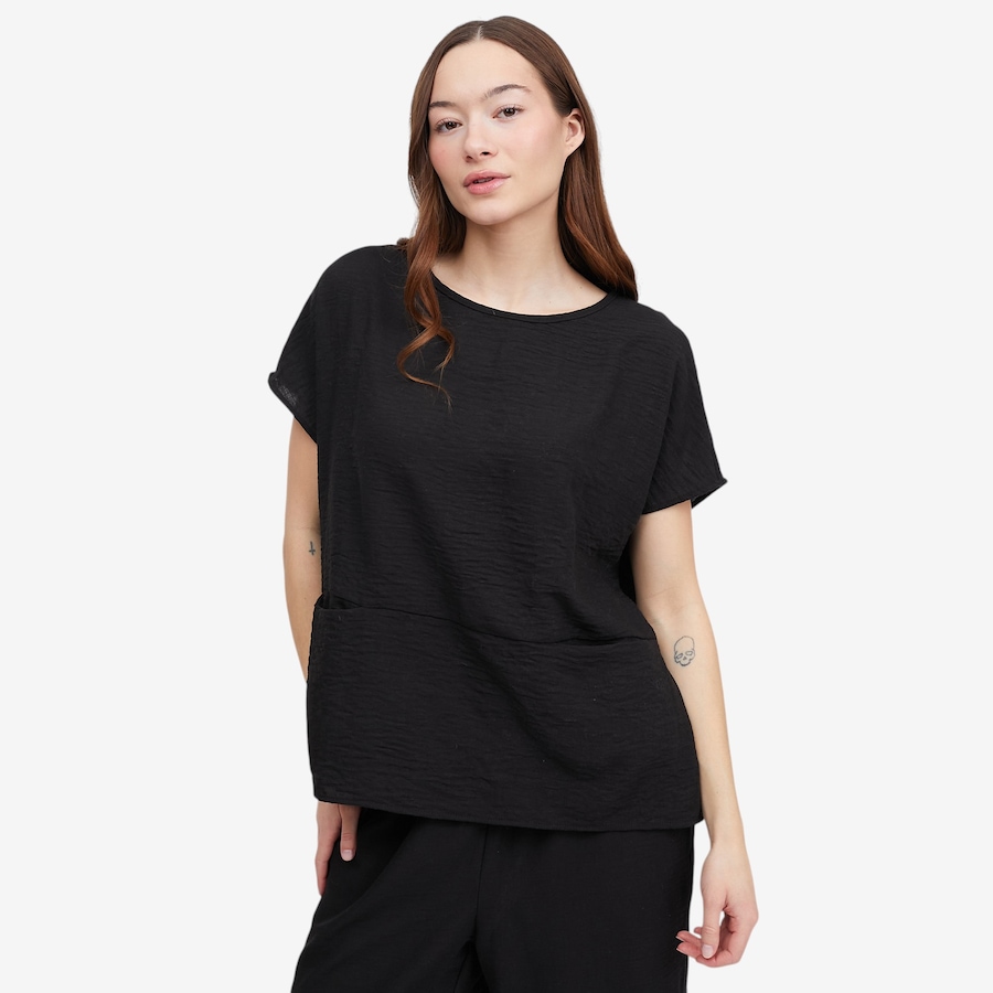 Image 104823_BLK.jpg, Product 104-823 / Price $29.88, Kim & Co. Linen Feel Loose Top with Pockets from Kim & Co. on TSC.ca's Fashion department