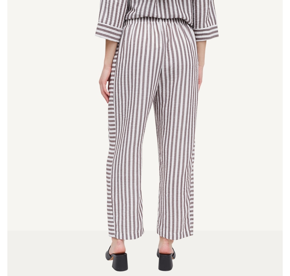Image 104824_ALTMORE2.jpg, Product 104-824 / Price $69.99, Kim & Co. Striped Linen Feel Ankle Length Relaxed Pant from Kim & Co. on TSC.ca's Fashion department