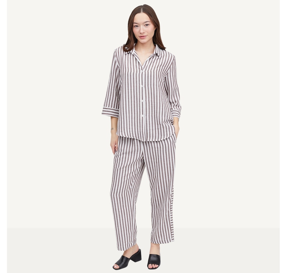 Image 104824_ALTMORE3.jpg, Product 104-824 / Price $69.99, Kim & Co. Striped Linen Feel Ankle Length Relaxed Pant from Kim & Co. on TSC.ca's Fashion department