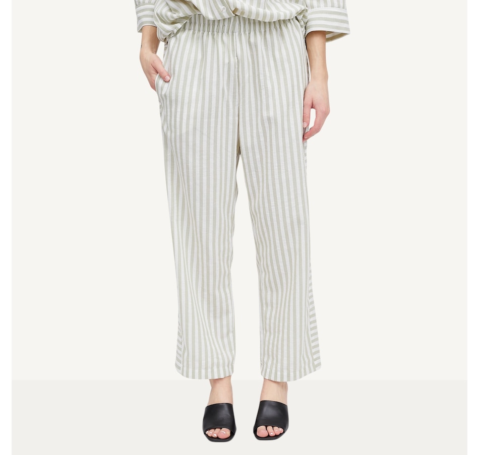 Image 104824_CELEU.jpg, Product 104-824 / Price $69.99, Kim & Co. Striped Linen Feel Ankle Length Relaxed Pant from Kim & Co. on TSC.ca's Fashion department