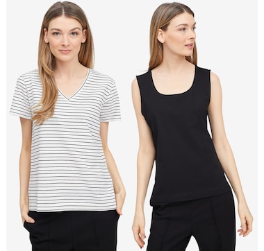 Wynne Style Stripes and Solid Tee with Tank - 2-Pack