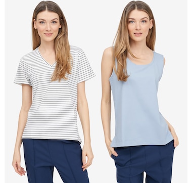 Wynne Style Stripes and Solid Tee with Tank - 2-Pack