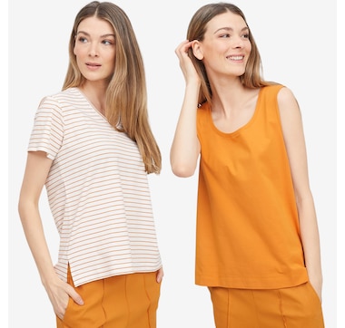 Wynne Style Stripes and Solid Tee with Tank - 2-Pack