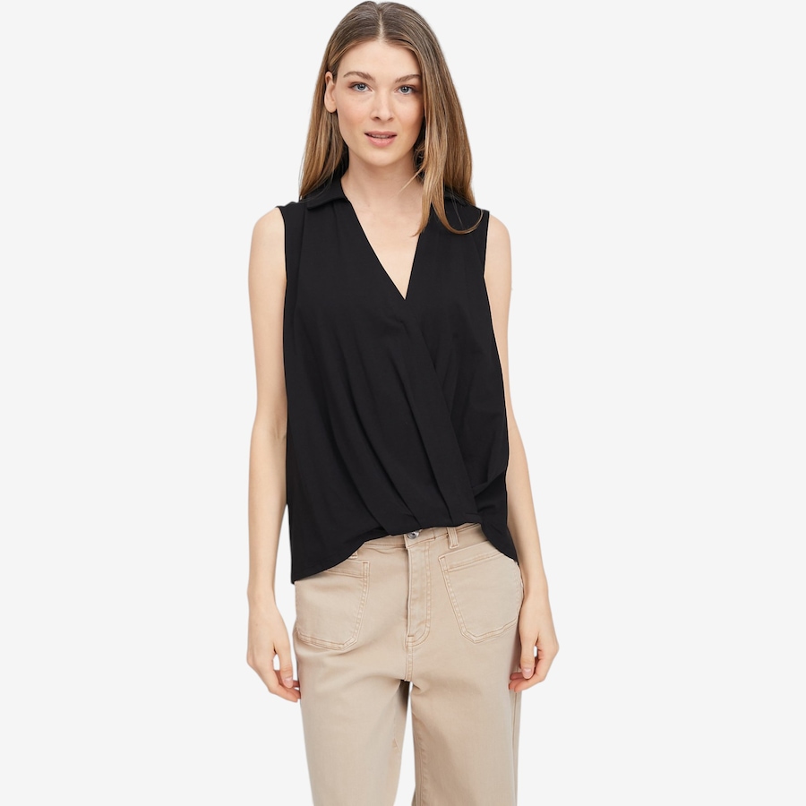 Image 104837_BLK.jpg, Product 104-837 / Price $29.33, Wynne Style Sleeveless Collared Twist Top from Wynnelayers on TSC.ca's Fashion department