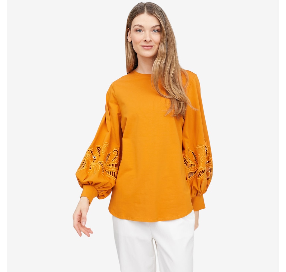 Image 104838_BOE.jpg, Product 104-838 / Price $99.90, Wynne Style Cottoncloud Embroidered Sleeve Top from Wynnelayers on TSC.ca's Fashion department