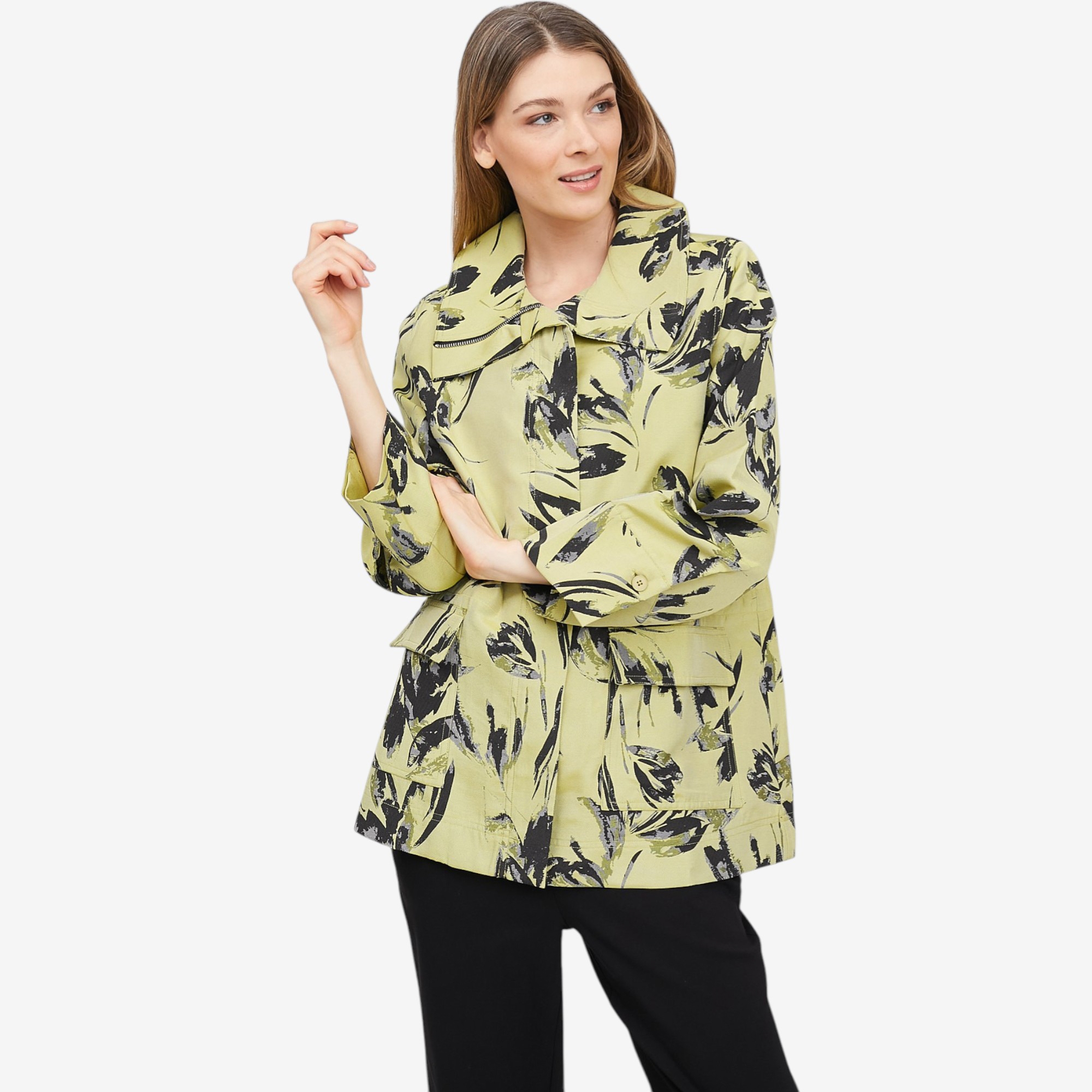 Wynne Style Silhouette Floral Jacquard Anorak - TSC.ca