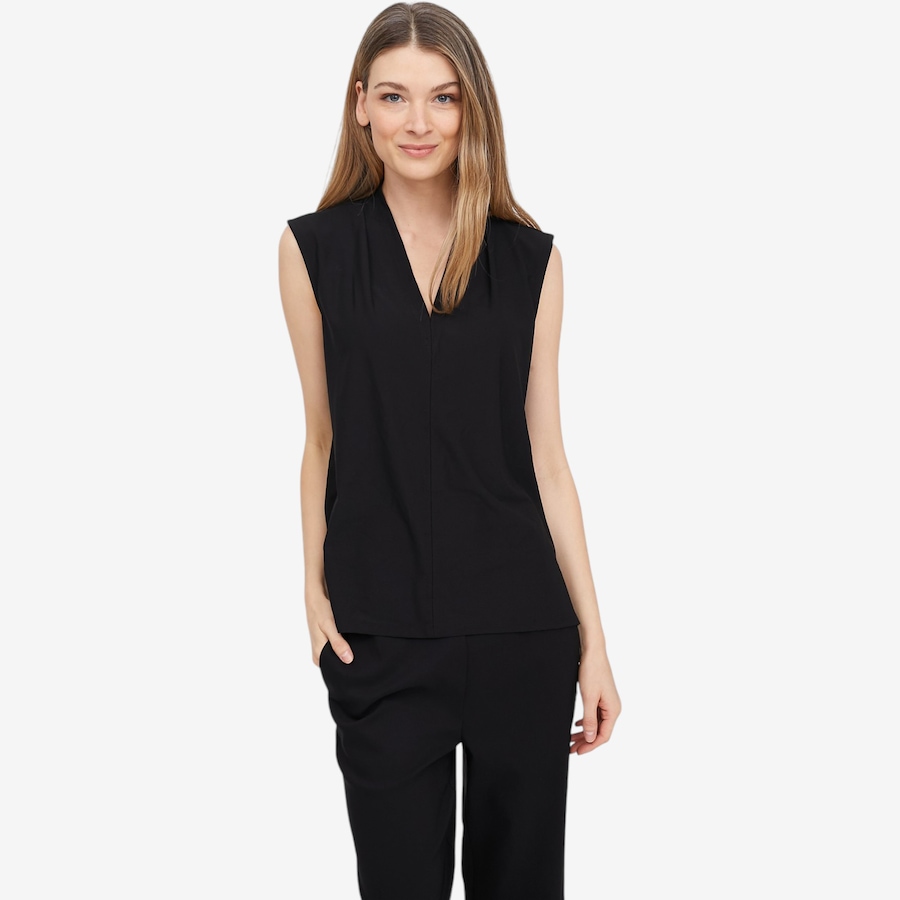 Image 104851_BLK.jpg, Product 104-851 / Price $29.33, Wynne Style Luxe Crepe Sharp V-Neck Sleeveless Top from Wynnelayers on TSC.ca's Fashion department