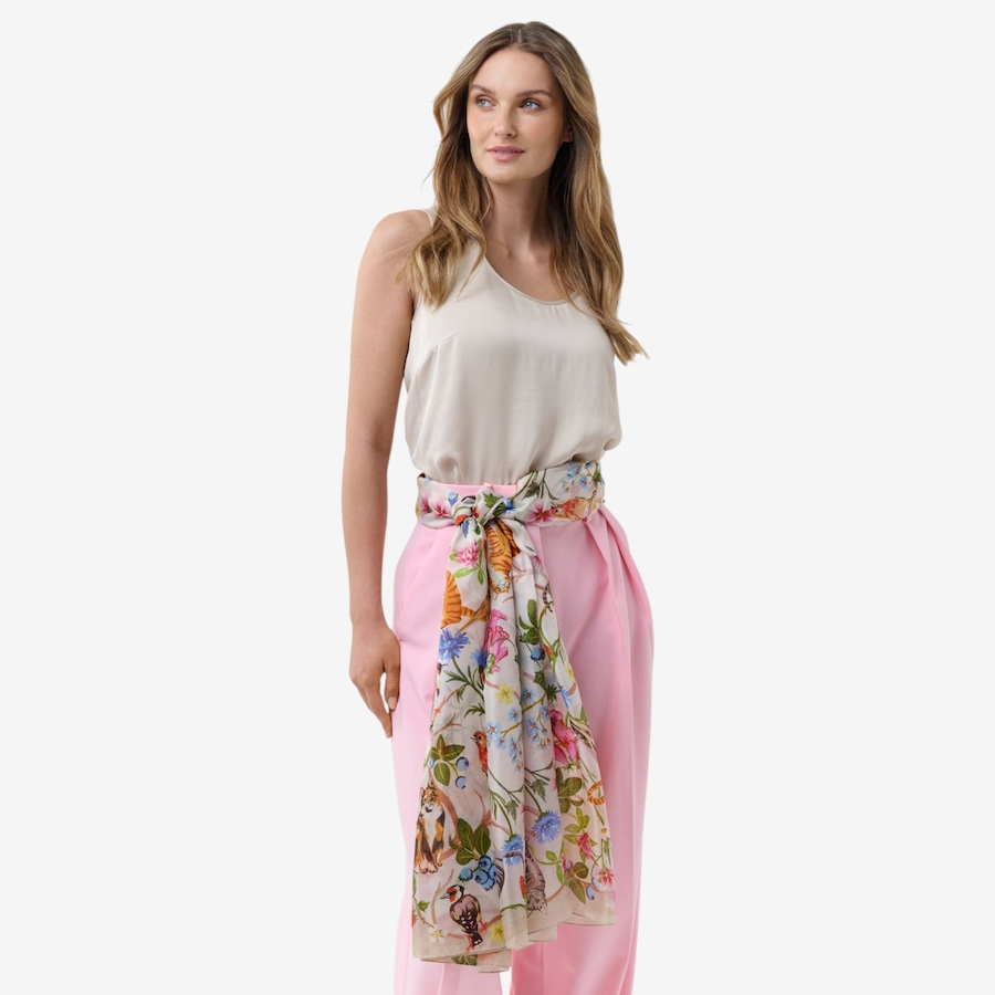 Image 104872_ALTMORE2.jpg, Product 104-872 / Price $49.33, V. Fraas Floral Cats Maxi Silk Wrap from FRAAS on TSC.ca's Fashion department