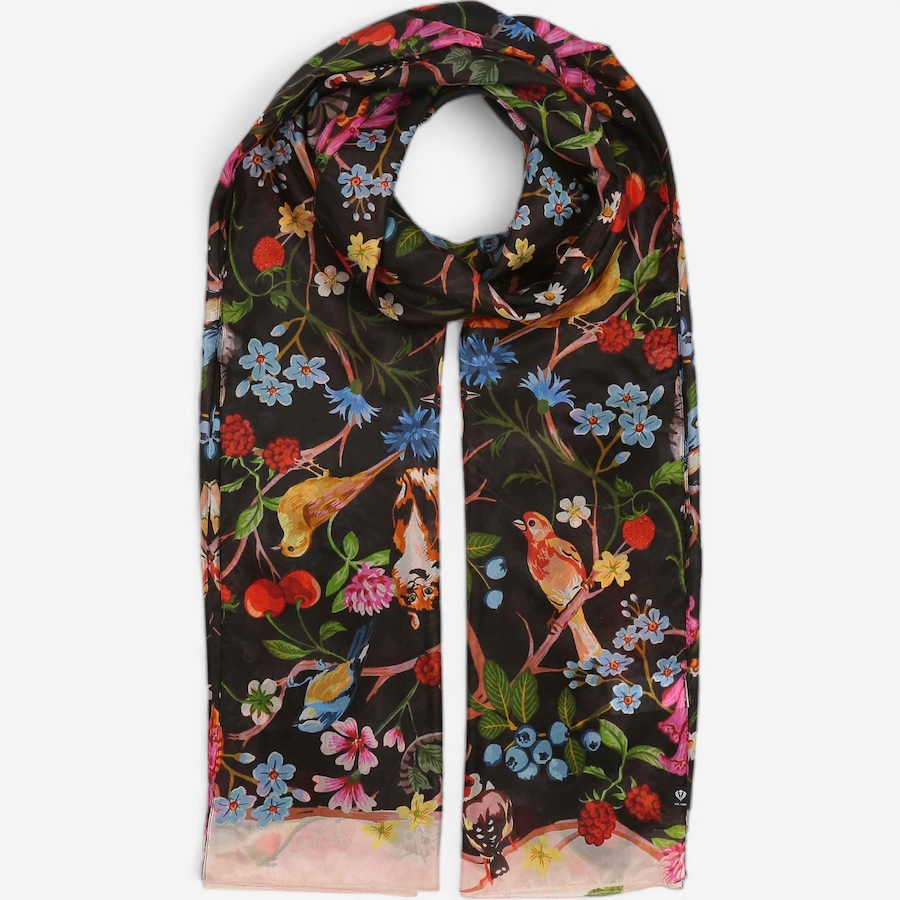 Image 104872_ALTMORE3.jpg, Product 104-872 / Price $49.33, V. Fraas Floral Cats Maxi Silk Wrap from FRAAS on TSC.ca's Fashion department