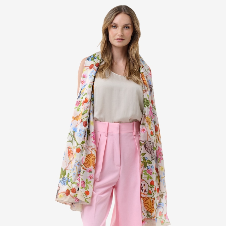 Image 104872_BTRC.jpg, Product 104-872 / Price $49.33, V. Fraas Floral Cats Maxi Silk Wrap from FRAAS on TSC.ca's Fashion department