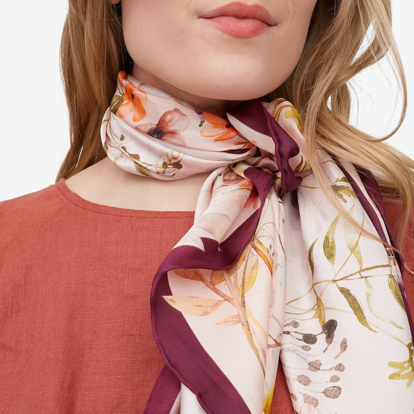 V. Fraas Cottage Floral Silk Square Scarf - TSC.ca