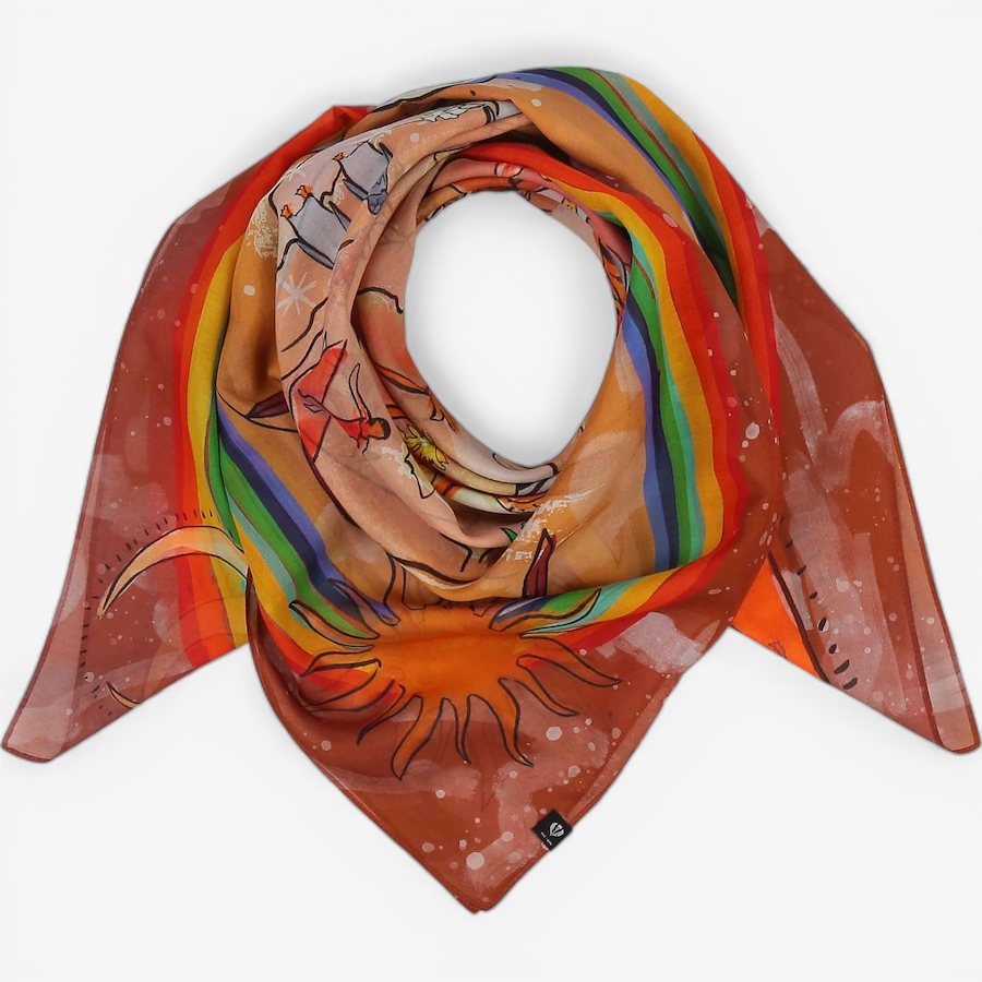 Image 104912_ALTMORE1.jpg, Product 104-912 / Price $73.00, V. Fraas Hug The World Cotton and Silk Square Scarf from FRAAS on TSC.ca's Fashion department