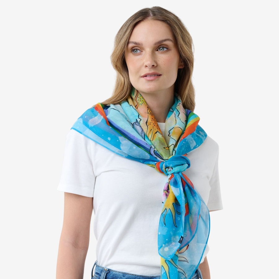 Image 104912_ALTMORE6.jpg, Product 104-912 / Price $73.00, V. Fraas Hug The World Cotton and Silk Square Scarf from FRAAS on TSC.ca's Fashion department