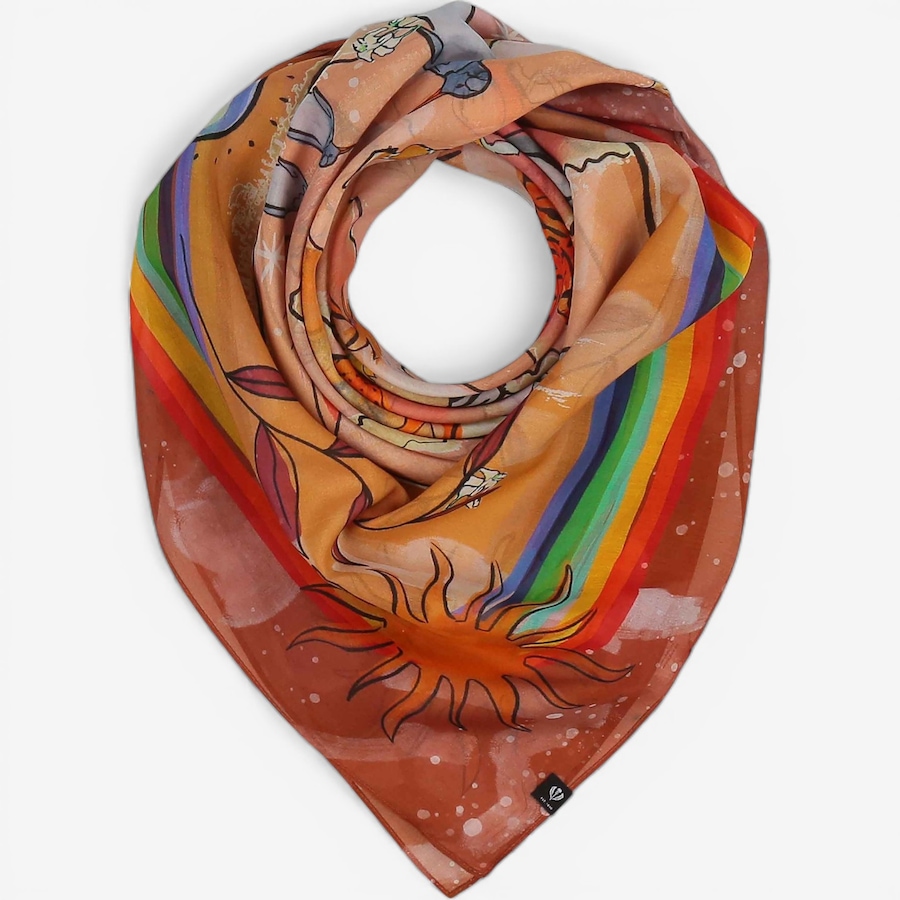 Image 104912_TGEY.jpg, Product 104-912 / Price $73.00, V. Fraas Hug The World Cotton and Silk Square Scarf from FRAAS on TSC.ca's Fashion department
