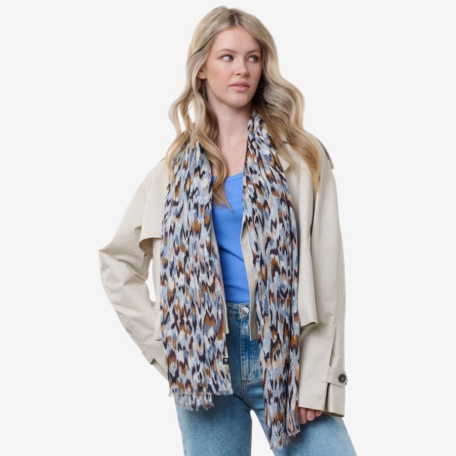 Image 104917_MTBLU.jpg, Product 104-917 / Price $49.88, V. Fraas Abstract Blurred Viscose Scarf from FRAAS on TSC.ca's Fashion department