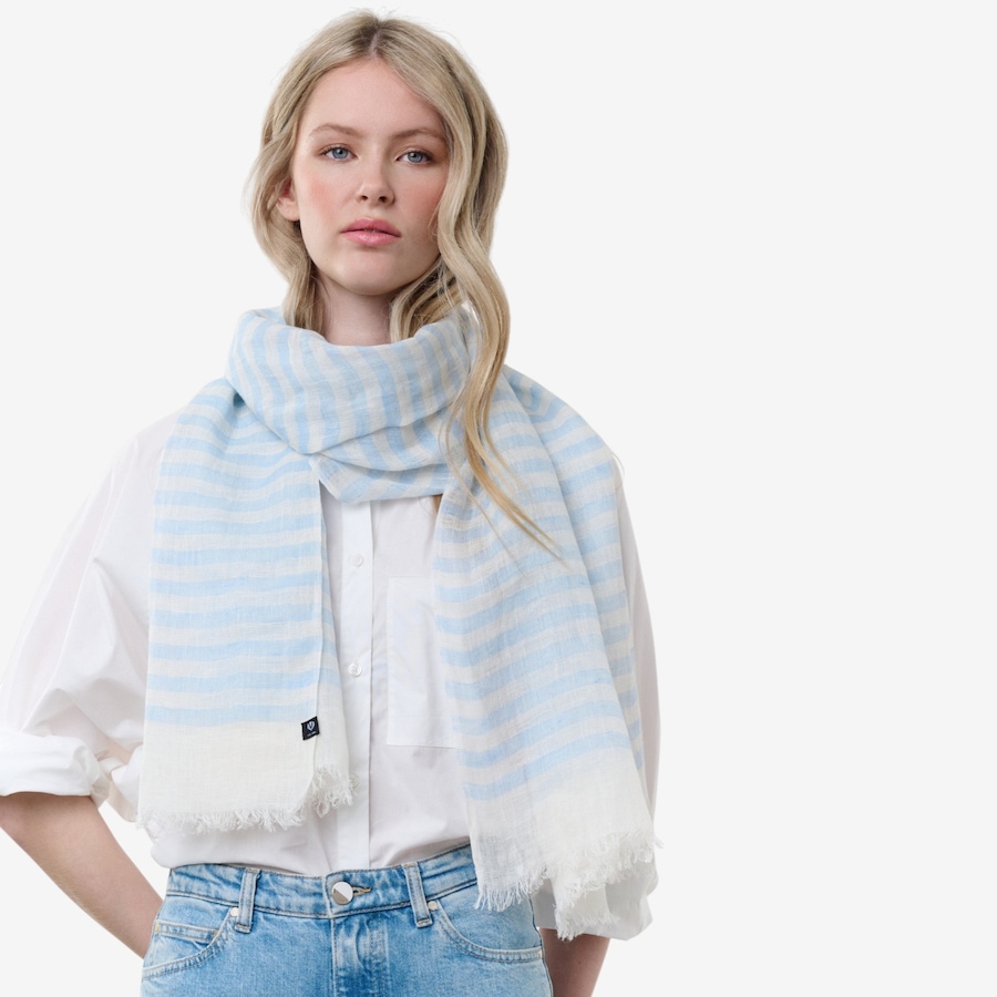 Image 104919_ALTMORE3.jpg, Product 104-919 / Price $82.00, V. Fraas Sea Stripes Linen Wrap from FRAAS on TSC.ca's Fashion department