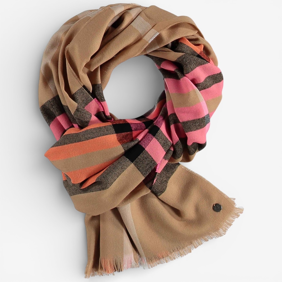 Image 104920_POPCR.jpg, Product 104-920 / Price $64.00, V. Fraas Plaid Lightweight Wrap from FRAAS on TSC.ca's Fashion department