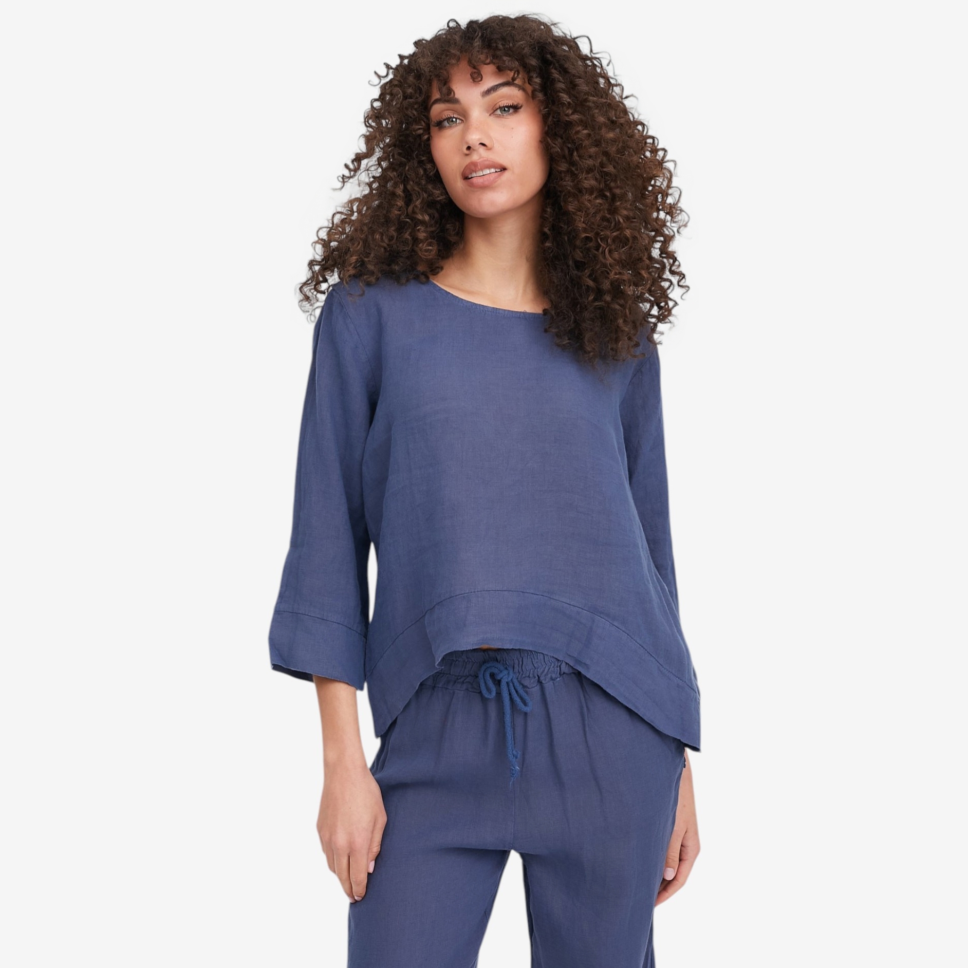 M Made In Italy Boat Neck Top with High-Low Hemline - TSC.ca