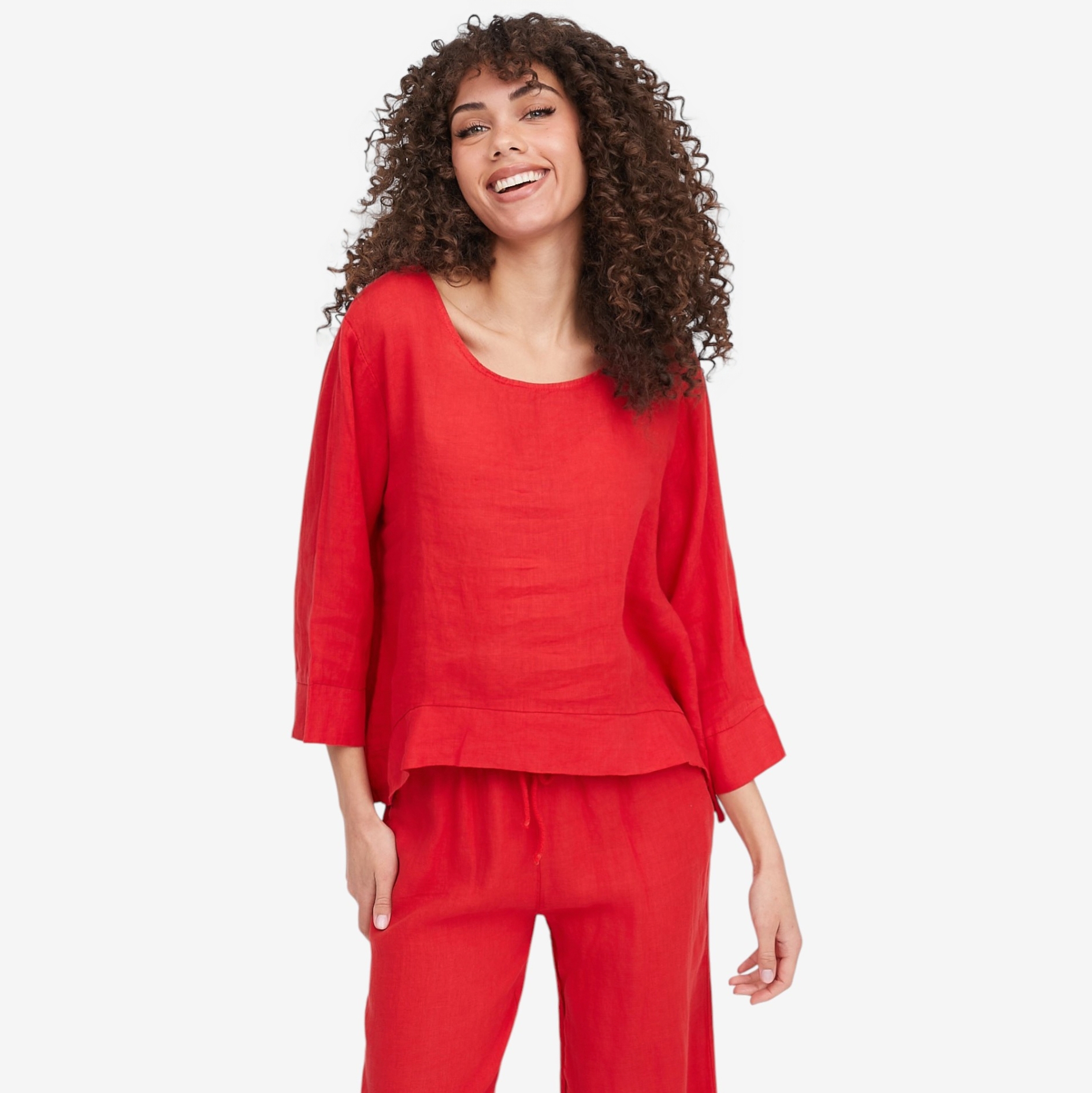 M Made In Italy Boat Neck Top with High-Low Hemline - TSC.ca