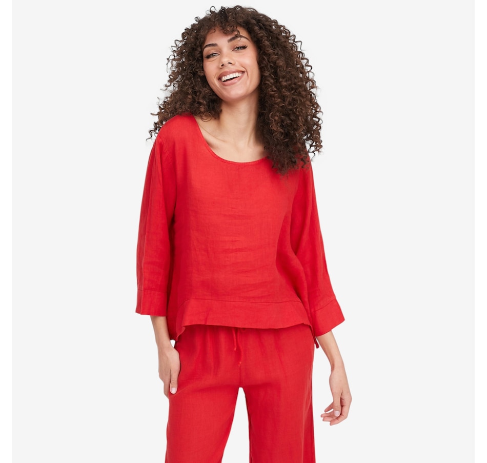 Image 104924_RBY.jpg, Product 104-924 / Price $54.88, M Made In Italy Boat Neck Top with High-Low Hemline from M Made in Italy on TSC.ca's Fashion department