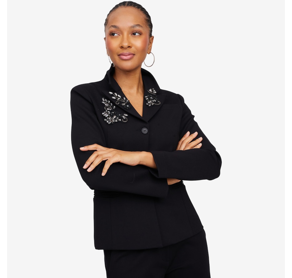Image 104950_ALTMORE3.jpg, Product 104-950 / Price $199.88, Brian Bailey Ponte Crystal Appliqué Jacket from Brian Bailey on TSC.ca's Fashion department