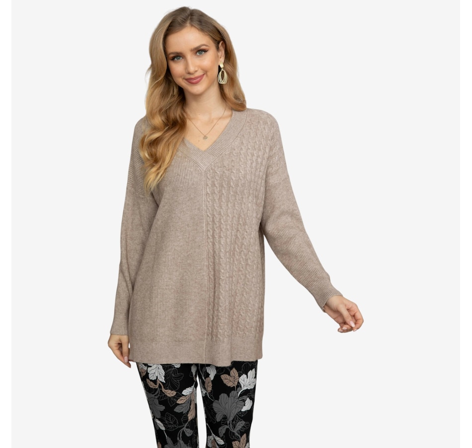 Image 104980_BGE.jpg, Product 104-980 / Price $54.88, Orange Fashion Village Sade Elegance V-Neck Sweater from Orange Fashion Village on TSC.ca's Fashion department