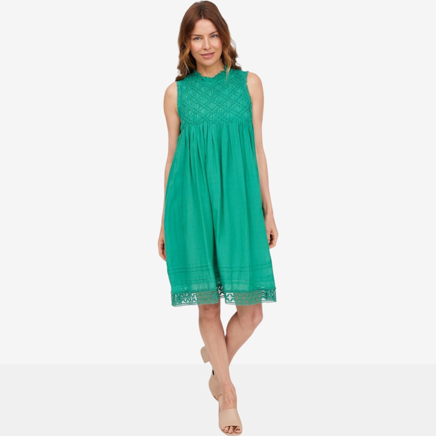 Image 105081_GRAS.jpg, Product 105-081 / Price $59.88, claudia ev Textured Poplin Crewneck Sleeveless Dress from claudia ev on TSC.ca's Fashion department