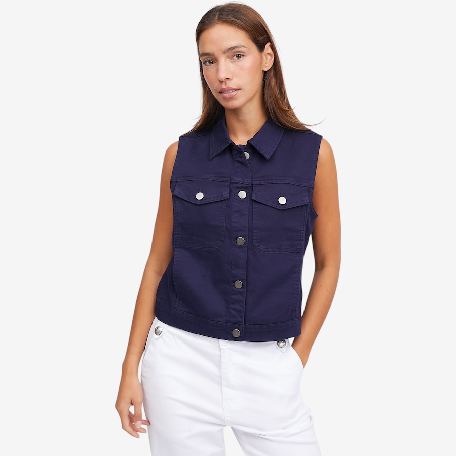 Image 105111_NAUCL.jpg, Product 105-111 / Price $90.00, claudia ev Sleeveless Denim Vest from claudia ev on TSC.ca's Fashion department